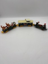 Vintage 1992 Toy State Northpole Animated Christmas 3 Train Cars ONLY Elves Deer