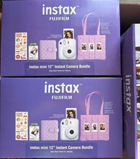 FUJIFILM instax mini 12 Instant Film Camera Holiday Bundle Pastel Blue - NEW