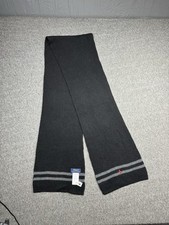 Polo Ralph Lauren Scarf Wool Black Viscose Designer Knit 78x10 With Tag