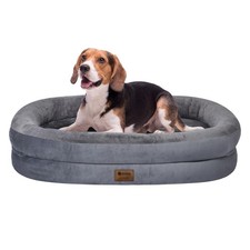 Orthopedic Waterproof Large Dog Bed: Washable Dog Bed with Bolsters - Removab...