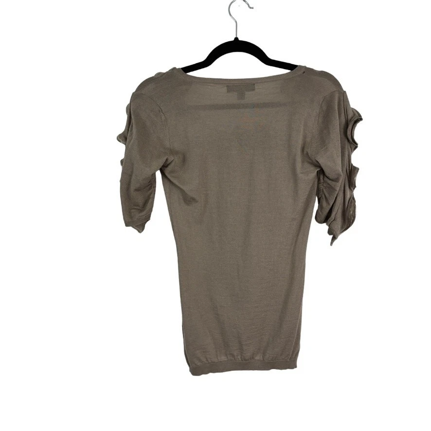 Suéter Vintage Burberry Volantes Cremallera Lana Merino Seda S Foto 2 de 4