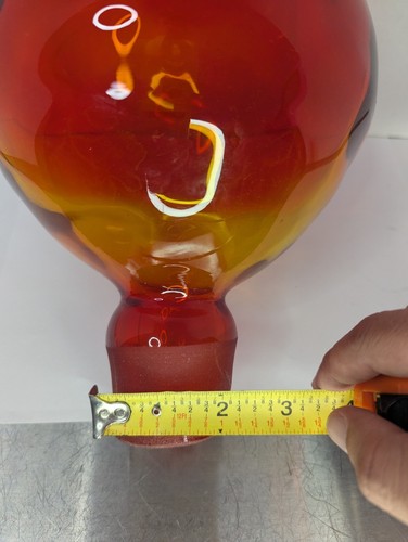 Huge Tangerine Blenko Glass Stopper For Decanter 7054 - Picture 6 of 9