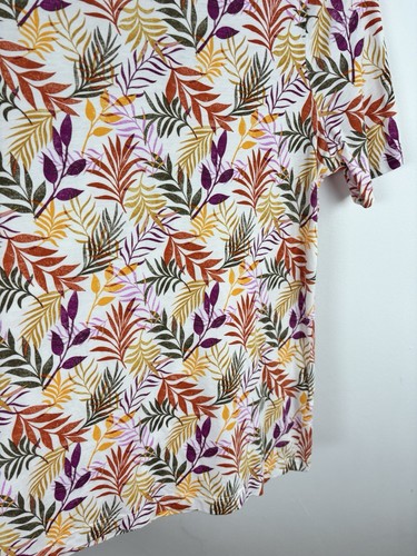 Woolovers Size M 12 14 Top Tropical Print Short Sleeve Jersey T Shirt Holiday - Picture 6 of 8