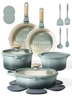 Carote 20Pcs Titanium Cookware Set Pots And Pans Set Non Stick Kitchen Cooking