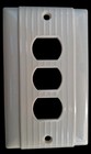 MCM Ivory P&S Uniline Ribbed Wall Switch Plates Tandem Hole 1 Double & 1 Triple  — photo 2