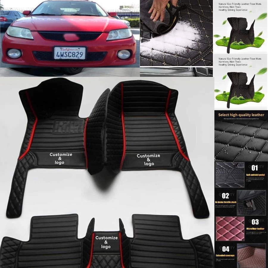 For Mazda Protege5 Car Floor Mats Custom Luxury Front & Rear Auto Carpets Liners - Image 4 of 4