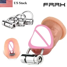 QKKQ PA Lock Male Chastity Cage – Stainless Steel Prince Albert Chastity Device