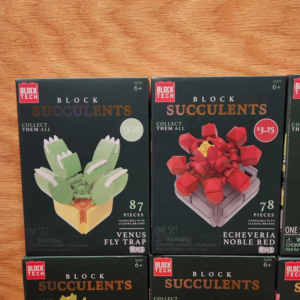 Huge NEW Block Tech Lot of 12 Block Succulents Building Block Sets SEALED - Image 3 of 4