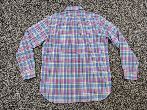 Ralph Lauren Shirt Mens Large Easter Plaid 140s 2 PLY Front Pocket Long Sleeve - Picture 8 of 8