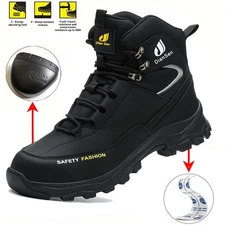 Mens Waterproof Work Boots Steel Toe Indestructible Safety Shoes Puncture-Proof