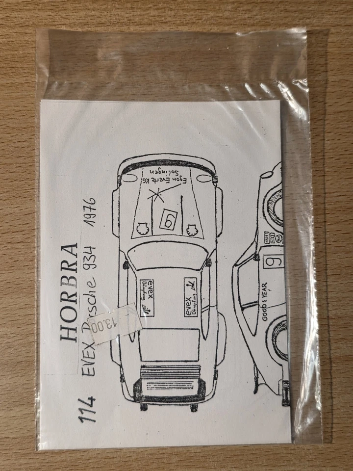 1/43 Horbra (114) - Planche de Decals EVEX Porsche 934 #9 (1976) - Photo 2/2