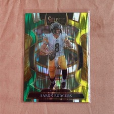 Panini Select Concourse Green/Yellow Shock Prizm Aaron Rodgers #51