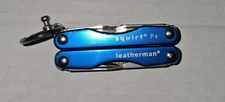 Multi Tool Leatherman Squirt P4 Blue knife Pliers Opener Keychain 