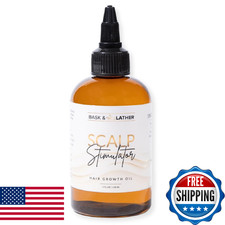 Bask  Lather Hair Growth Oil 4oz Rosemary Mint Thickening Scalp