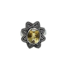 Citrine Solid 925 Sterling Silver Ring 8