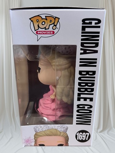 Funko Pop Wicked Glinda en vestido rosa burbuja con cubierta protectora! Nuevo envío rápido - Imagen 3 de 7
