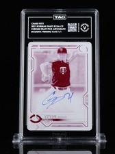 2021 1st Bowman Draft PRINTING PLATE RC AUTO Chase Petty! Autograph! One of 1/1