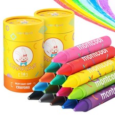 2 Pack Jumbo Crayons Set 32 Pieces, 16 Colors , Washable Non Toxic Easy to H...