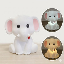 Elephant Night Light Cute Soft Silicone LED Lamp for Kids Bedroom