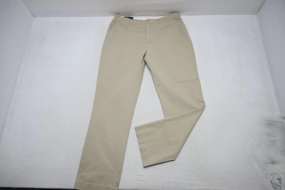 Polo Ralph Lauren Khaki Pants Classic Fit Flat Front Beige Mens Size 38 x 36 - Image 2 of 4