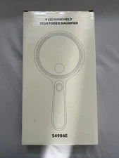 Handheld Portable Magnifier, 5XMain/15XSpot Magnifying Glass With 4LED Light 