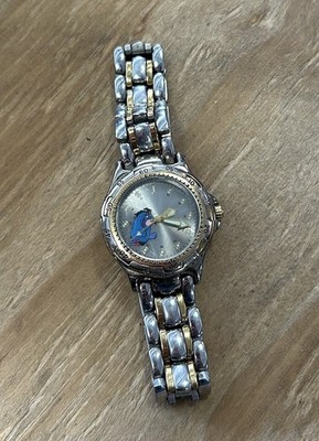 Disney Eeyore Stainless Steel Wristwatch Japan Movement Silver Gold Tone Ladies