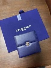 CHAUMET Necklace Case and Shopper Bag Set Beige Blue Jewelry Storage Logo Box