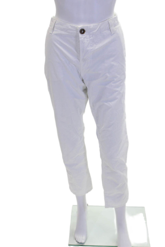 J Brand Womens Cotton Four Pocket Mid-Rise Tapered Pants Trousers White Size 29
