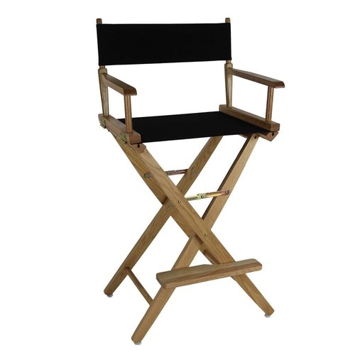 30 Inch Black Bar Height Chair Solid Hardwood Foldable with Armrests - Picture 4 of 5