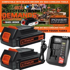 2PACK NEW 20V Lithium-ion Battery / Charger for BLACK DECKER 20 Volt LBXR20 LB20