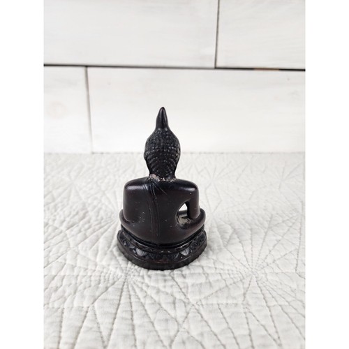 Buddha 4.5" tall Sitting Praying Statue Figurine Black Small - Picture 4 of 10