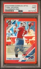 2019 PANINI DONRUSS OPTIC AUTO-RED #133 TYREE JACKSON 40/50 PSA 9