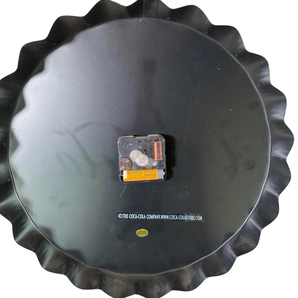 Coca-Cola Bottle Cap Wall Clock Red Round 12” Retro Kitchen Diner Decor Quartz - Image 4 of 4