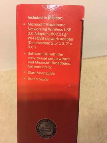 Microsoft MN-710 Wireless G USB 2.0 Adapter X10-25632-02 - Factory Sealed Box - Picture 4 of 4