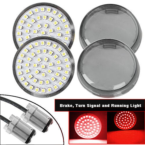 Eagle Lights 2" Harley LED Rear Turn Signals w/ Smoke Lenses Stop Tail Turn 1157 - Picture 1 of 6