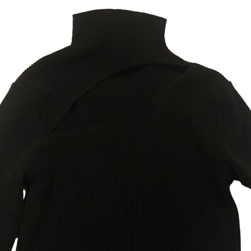 FOREVER 21 Women's Ribbed Textured Cutout Midi Dress Black Pullover SMALL - Picture 3 of 8