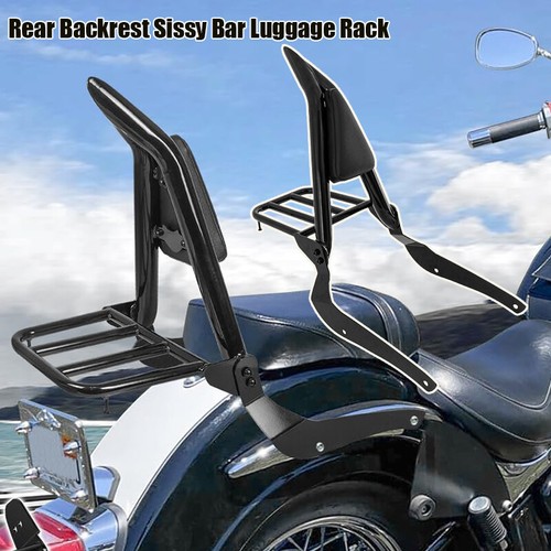 For Suzuki Boulevard C50 2005-11 VL800 01-11 Backrest Sissy Bar Luggage Rack Set - Picture 2 of 13