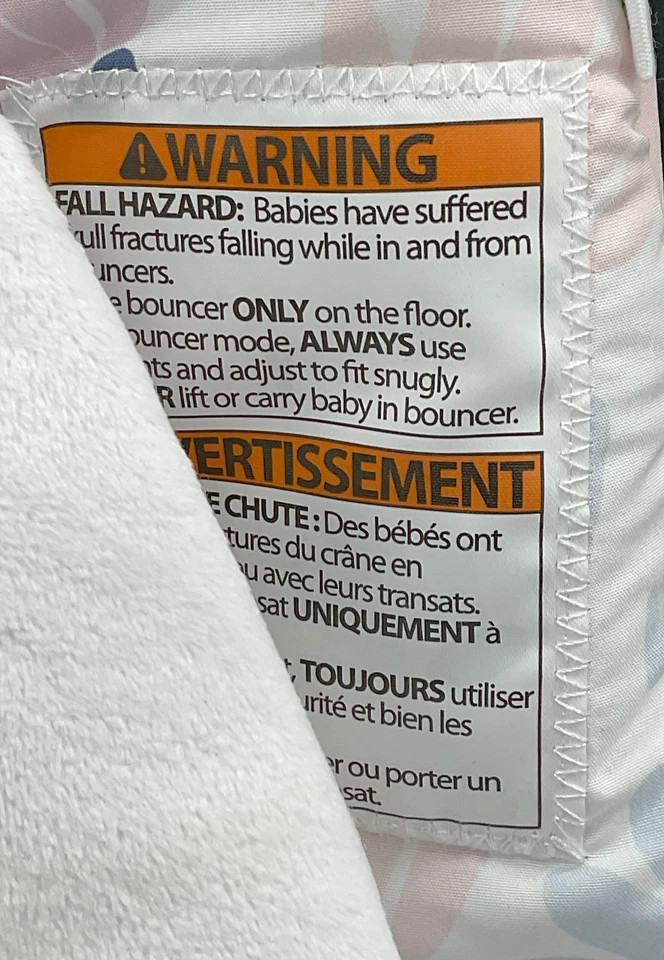 Ingenuity 3 in 1 Pink Burst Bouncer Seat Rocker Replacement Fabric Cover Insert - Image 3 of 4