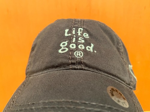 Life is Good Script Logo Side Heart Hat Chill Cap True Blue Women Fit - Picture 2 of 10