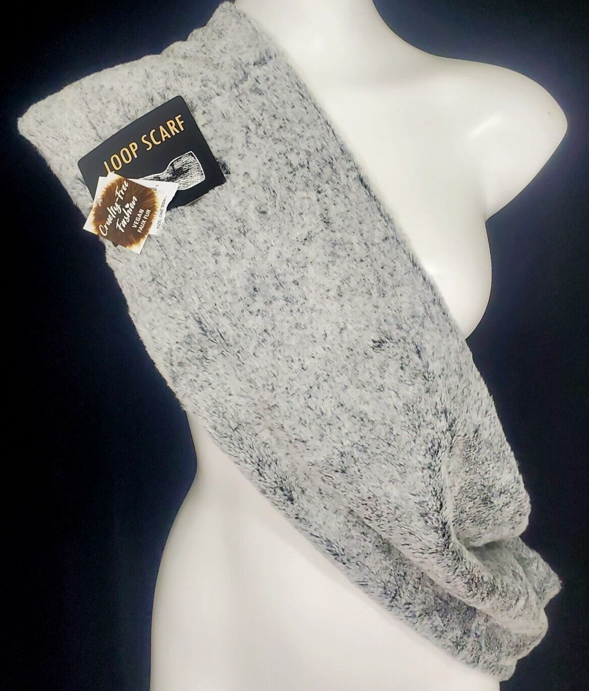 David & Young Vegan Faux Fur Infinity Loop Scarf NWT