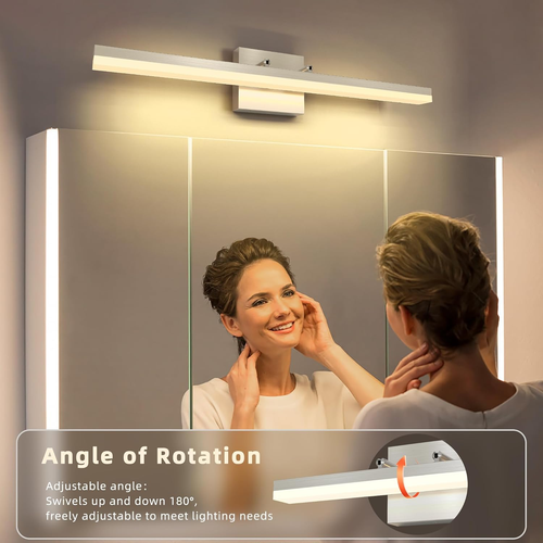 Brushed Nickel Vanity Lights for Bathroom 5CCT Dimmable Bathroom Lighting Fixtur - Picture 2 of 7