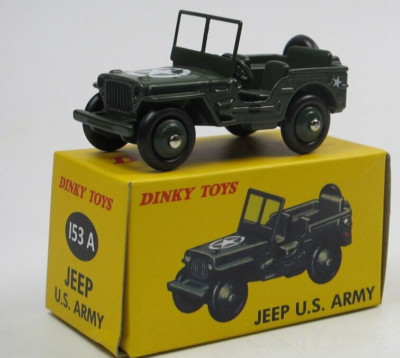 DINKY TOYS, jeep willys avec rack missile 3 fusées, pneus crampons militaire R