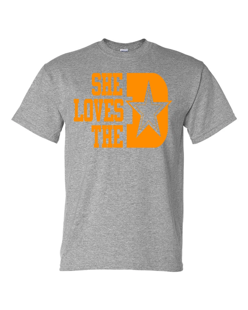 Dallas Cowboys She Loves The D T-Shirt All Colors & Sizes S-5XL & Youth Kids