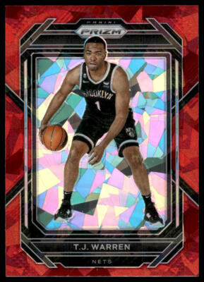 2022-23 Panini Prizm #220 T.J. Warren Prizms Red Ice Brooklyn Nets
