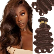 #4 Light Brown Body Wave Human Hair Bundles Brazilian Hair Remy Hair Extensions