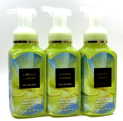 NEW 3 BATH & BODY WORKS ELECTRIC LIMEADE GENTLE FOAMING HAND SOAP 8.75 FL OZ - 第 1/3 張圖片