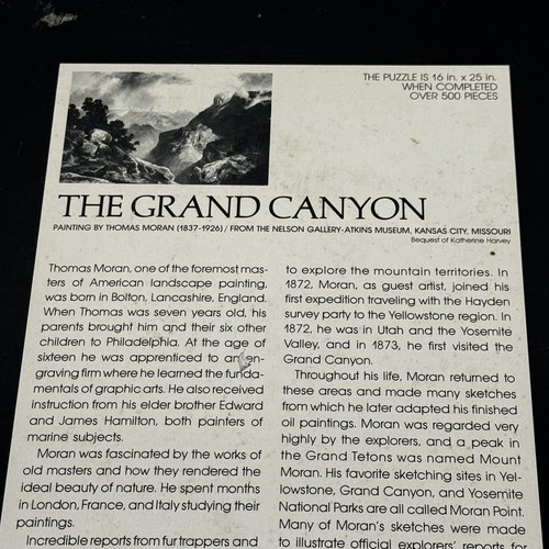 1972 Springbok The Grand Canyon Jigsaw Puzzle 500 pcs + - Picture 6 of 6