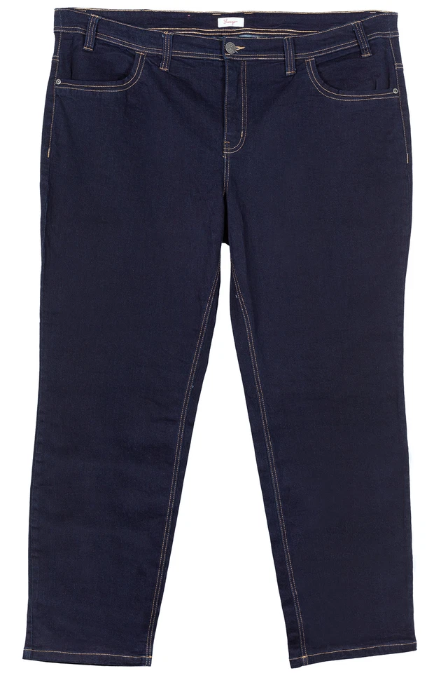 sheego Stretchjeans Die Schmale Slim Damen Blau Rinsed Denim Größe 24 56 58 - Bild 1 von 1