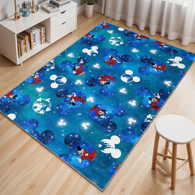 Mickey Mouse the Wizard Area Rug, Disney Character Cartoon Kids Room  Carpet, Mat