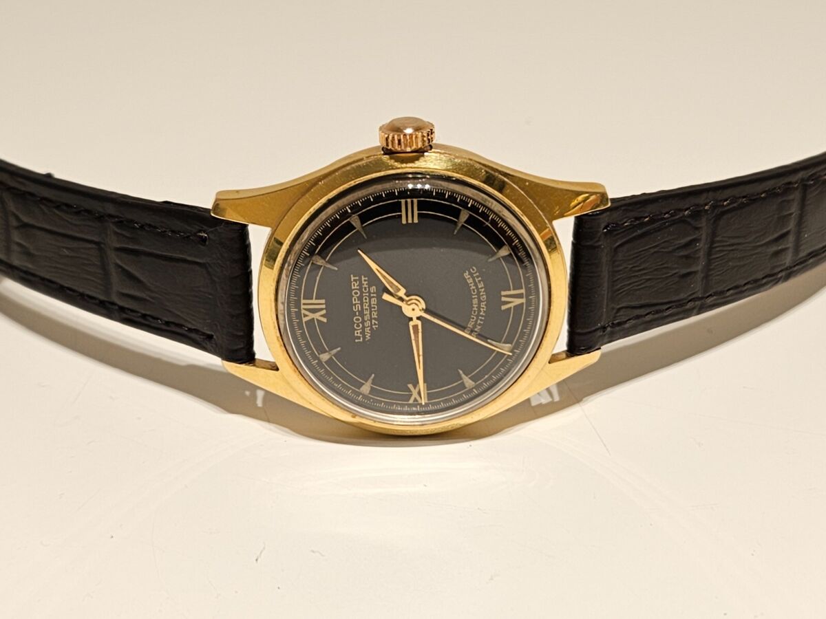 【Germany名門 Laco-sport/ラコスポーツ】~OLDヴィンテージ~ VINTAGE RARE GOLD PLATED GERMANY MEN'S WATCH